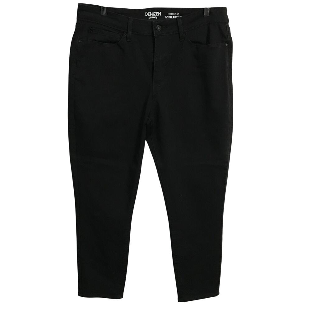 Levi Jeans Waist 33 Length 32 Womens Denizen Black High Rise Ankle Skinny